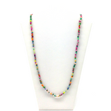 27" Multi Color Glass Bead Necklace (Dozen)