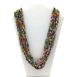 27" Multi Color Glass Bead Necklace (Dozen)
