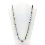 27" Multi Color Glass Bead Necklace (Dozen)