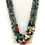 27" Multi Color Glass Bead Necklace (Dozen)