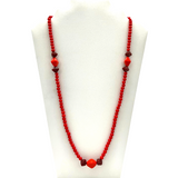 27" Orange Glass Bead Necklace (Dozen)