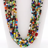 27" Multi Color Glass Bead Necklace (Dozen)