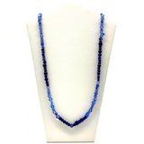 27" Blue Glass Bead Necklace (Dozen)