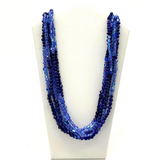 27" Blue Glass Bead Necklace (Dozen)