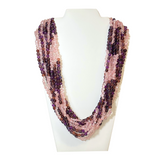 27" Rose and Purple Glass Bead Necklace (Dozen)
