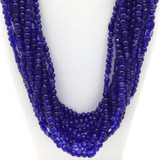 27" Royal Blue Glass Bead Necklace (Dozen)
