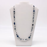 27" Clear and Gray Glass Bead Necklace (Dozen)