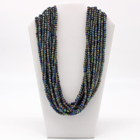 27" Multi Color Glass Bead Necklace (Dozen)