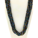 27" Small Opalescent Glass Bead Necklace (Dozen)