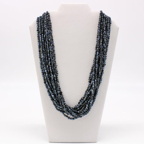 27" Black Glass Bead Necklace (Dozen)