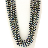 27" Clear and Multi Color Glass Bead Necklace (Dozen)