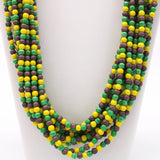 27" Purple and Green and Gold Glass Bead Necklace (Dozen)
