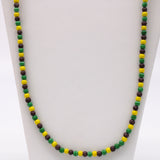 27" Purple and Green and Gold Glass Bead Necklace (Dozen)