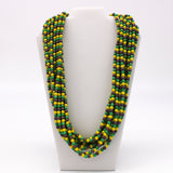 27" Purple and Green and Gold Glass Bead Necklace (Dozen)