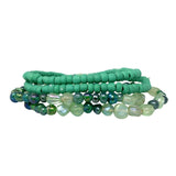 7" Light Green Glass Bead Bracelet (Dozen)