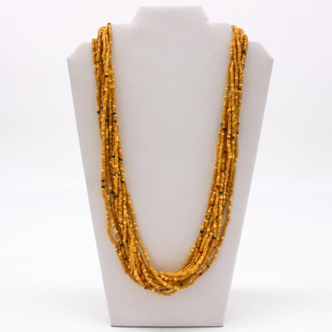 27" Matte Golden Yellow Glass Bead Necklace (Dozen)