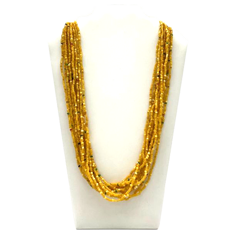 27" Matte Golden Yellow Glass Bead Necklace (Dozen)