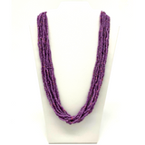 27" Matte Purple Glass Bead Necklace (Dozen)