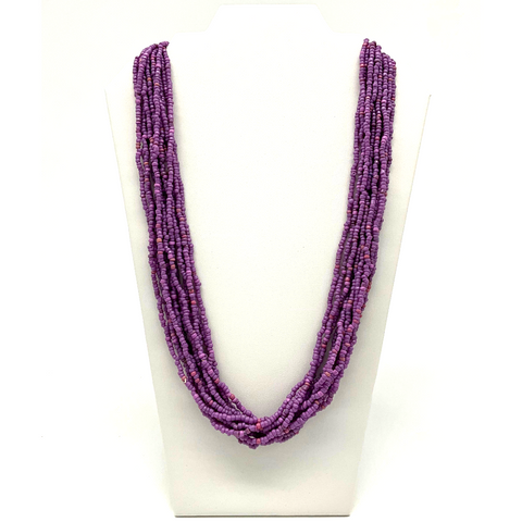 27" Matte Purple Glass Bead Necklace (Dozen)