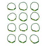 7.5" Multi Green Color Small Glass Beads Bracelet (Dozen)
