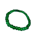 7.5" Green Glass Bead Bracelet (Dozen)