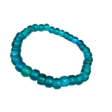 7.5" Teal Glass Bead Bracelet (Dozen)