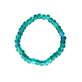 7.5" Teal Glass Bead Bracelet (Dozen)
