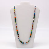 27" Orange and Teal Multi Glass Bead Necklace (Dozen)