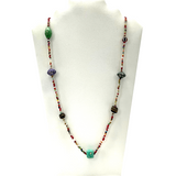 27" Multi Color Glass and Clay Bird Bead Necklace (Dozen)
