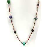 27" Multi Color Glass and Clay Bird Bead Necklace (Dozen)