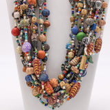 27" Clay and Glass Multi Color Glass Bead Necklace (Dozen)