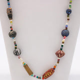 27" Clay and Glass Multi Color Glass Bead Necklace (Dozen)