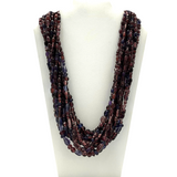 27" Assorted Purple Glass Beads Necklace (Dozen)