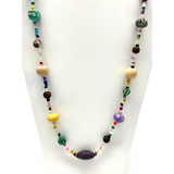 27" Assorted Glass, Clay and Wooden Beads Necklace (Dozen)