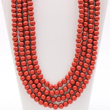 27" Red with Specks Glass Bead Necklace (Dozen)