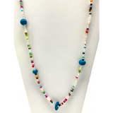 27" Multi Glass & Bone Beads Necklace (Dozen)