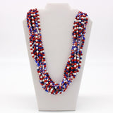 27" Multi Color Glass Bead Necklace (Dozen)