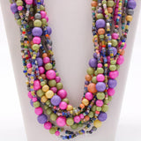 27" Multi Color Glass Bead Necklace (Dozen)