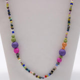 27" Multi Color Glass Bead Necklace (Dozen)