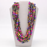 27" Multi Color Glass Bead Necklace (Dozen)