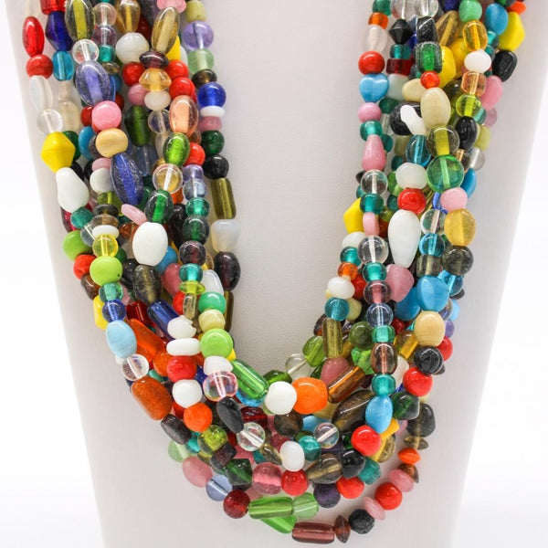 Multi coloured online glass bead necklace