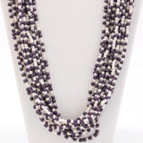 27" Purple White Glass Beads Necklace (Dozen)