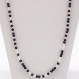 27" Purple White Glass Beads Necklace (Dozen)