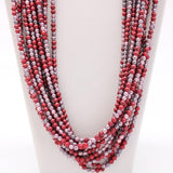 27" Red and Pink Glass Bead Necklace (Dozen)