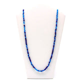 27" Mixed Blue Glass Bead Necklace (Dozen)