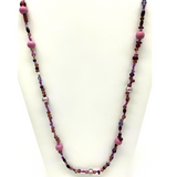 27" Mixed Purple & Lavender Glass Bead Necklace (Dozen)