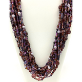 27" Multi Purple Glass Bead Necklace (Dozen)