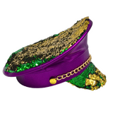 Purple Lame Hat with Green and Gold Sequins (Each)