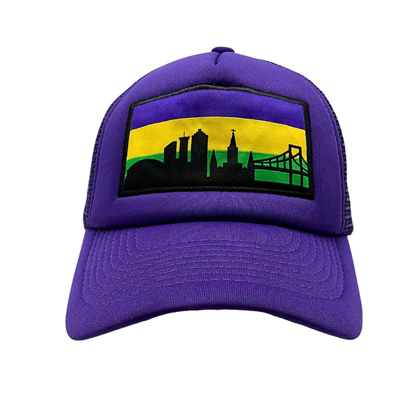 Purple Trucker Hat with NOLA Skyline Patch (Each) – Mardi Gras Spot