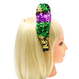 8" Purple, Green and Gold Sequin Headband (Each)